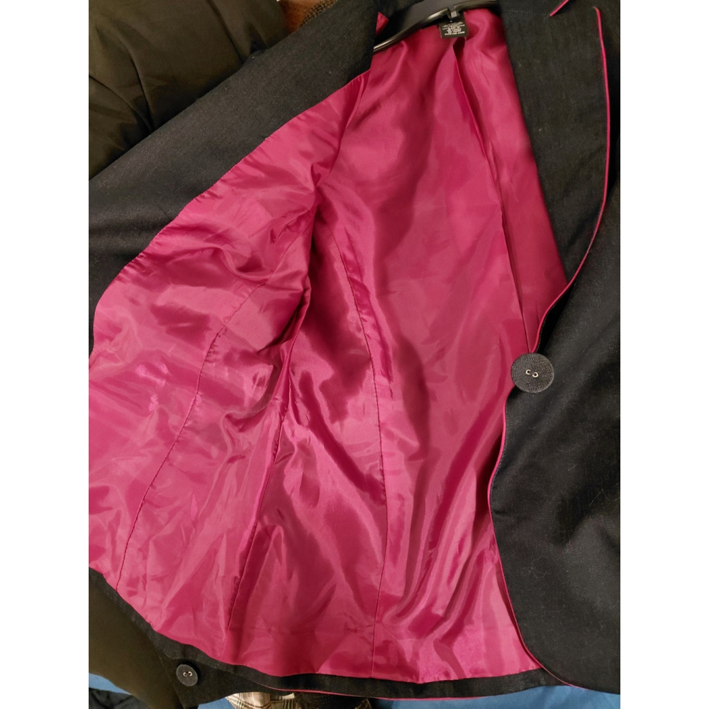 Ladies Apostrophe Stretch Black Pink Blazer Work Wear Jacket Womens Size 6 - Picture 4 of 4